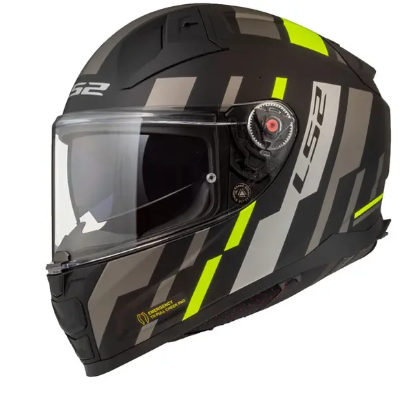 Image of LS2 FF811 Vector II Tron M.Black H-V Yellow-06 Full Face Helmet Size S