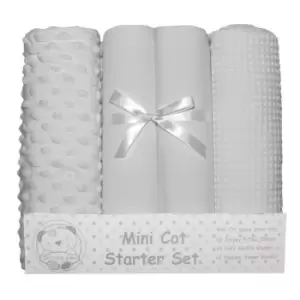 Image of Snuggle Baby Mini Cot Starter Set (4 Pieces) (One Size) (Grey)