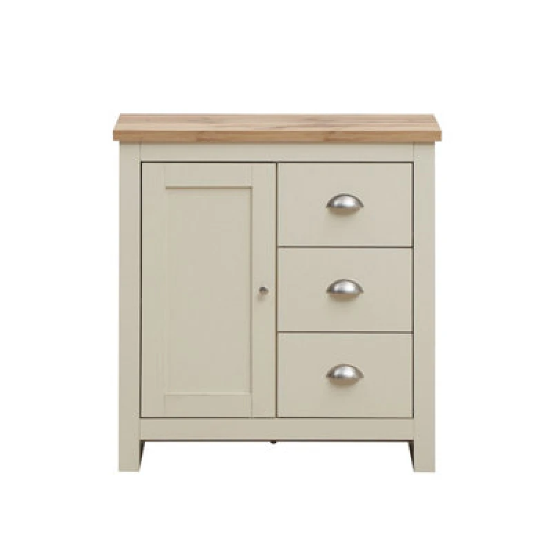 Image of Timber Art Design Lisbon 1 Door 3 Drawer Storage Cabinet Sideboard Cream