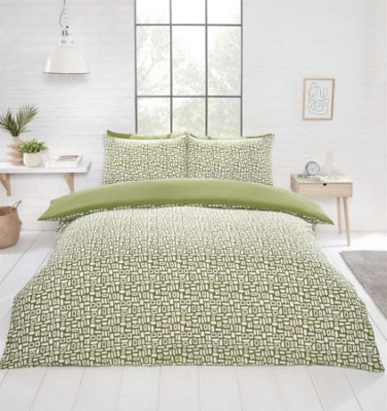 Image of RAPPORT HOME Pebbles Geo Green Duvet Cover Set King Bedding Set - Green - Rapport Home 124029461