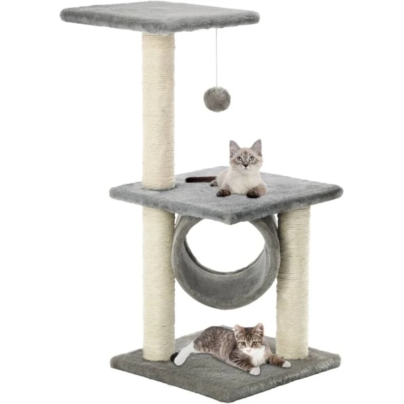 Image of Tree with Sisal Scratching Posts 65cm Grey