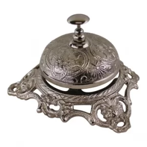 image of Silver Metal Embossed Desk Bell