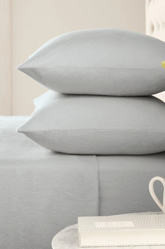 Image of Helena Springfield Helena Springfield 'Hs Brushed Cotton' Flat Sheet in Silver Size: King Flat Silver King Flat Unisex 5016709682893