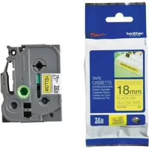 Image of Brother TZe-S641 Original P-touch Label Tape (18mm x 8m) Black On Yellow