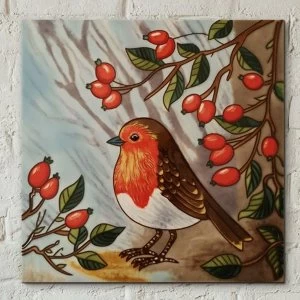 Image of Tile 8x8 Robin By Judith Yates Wall Art