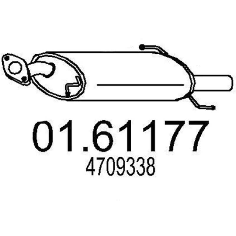 Image of MTS 01.61177 Rear silencer End Silencer (3437)