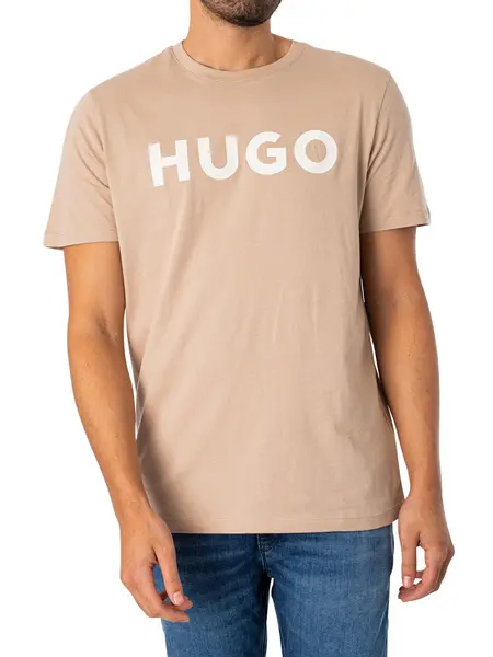 Image of HUGO Dulivio Graphic T-Shirt Medium Beige S