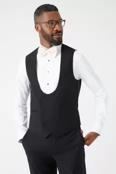 Image of Mens Slim Fit Black Tuxedo Suit Waistcoat