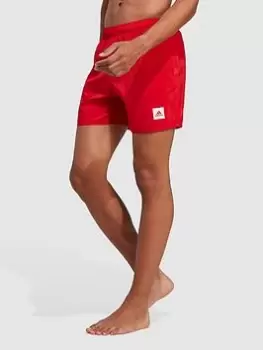 adidas Sportswear Short Length Solid Swim Shorts, Red Size M Men