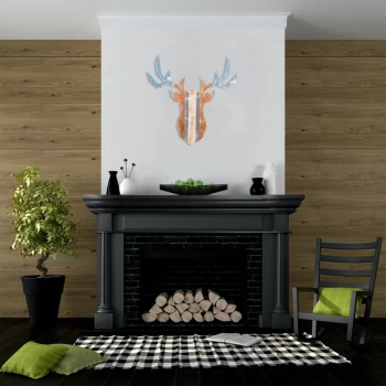 Image of Deer - Multicolor Multicolor Decorative Wooden Wall Accessory
