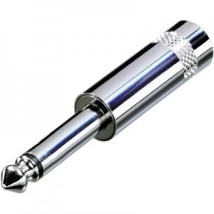 Image of 6.35mm audio jack Plug straight Number of pins 2 Mono Silver Rean AV NYS201