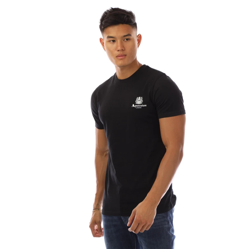 Image of Aquascutum Logo T-Shirt Black/White male Small