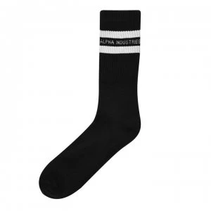 image of Alpha Industries Stripe Socks - Black