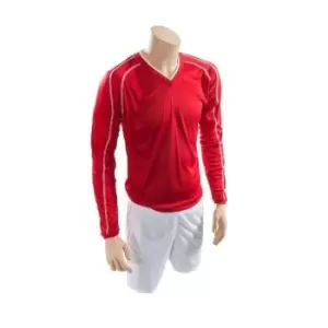 Image of Precision Childrens/Kids Marseille T-Shirt & Shorts Set (L) (Red/White)
