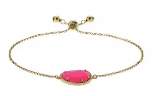 Revere Gold Colour Magenta Agate Cubic Zirconia Bracelet