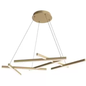 image of Maytoni Line Modern Integrated Pendant Ceiling Light Matt Gold, 4000K