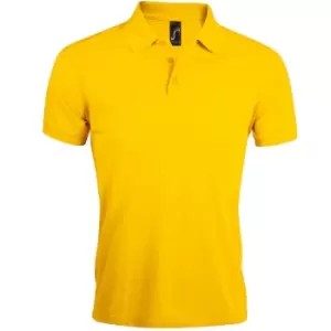 Image of SOLs Mens Prime Pique Plain Short Sleeve Polo Shirt (3XL) (Gold)