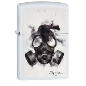 image of Zippo Spazuk Gas Mask White Matte Finish Windproof Lighter