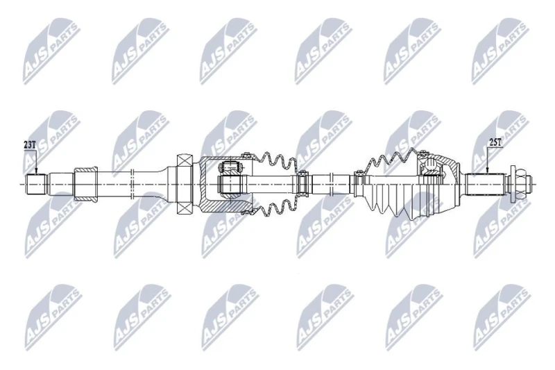 Image of NTY NPW-FR-173 Drive shaft 6-Speed Manual Transmission, Front Axle Right Drive Shaft (13)