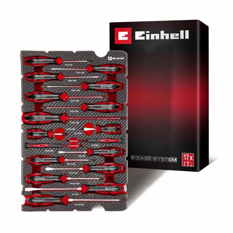 Image of Einhell 17 Piece Screwdriver Set in Foam Tray for E Case 49370525