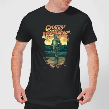 image of Universal Monsters Creature From The Black Lagoon Illustrated Mens T-Shirt - Black - 3XL - Black