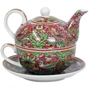 Image of William Morris Strawberry Thief Red Tea For One By Lesser & Pavey