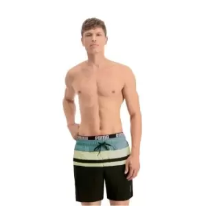 Image of Puma Heri Stripe Mid Swim Shorts Mens - Black