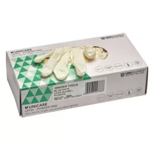 Image of Draper Latex Gloves, Size Large, White (Box of 100)