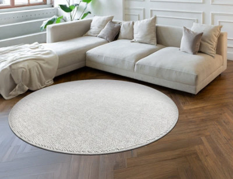 Image of RugsX Carpet Casablanca Loom Circle Silver, Loop, Soft Indoor & Outdoor Circle 80 Cm