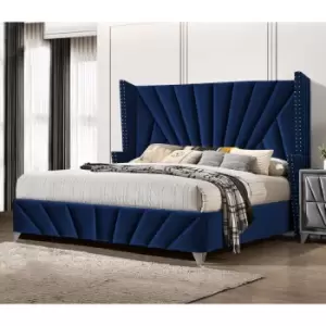 Image of The Premiere Bed Small Double Plush Velvet Blue