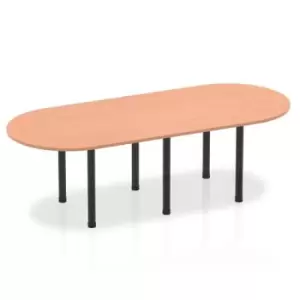Image of Impulse 2400mm Boardroom Table Beech Top Black Post Leg