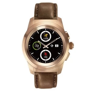 Image of MyKronoz Zetime Premium 44mm - Brushed Pink Gold/ Brown Vintage Leather Watch
