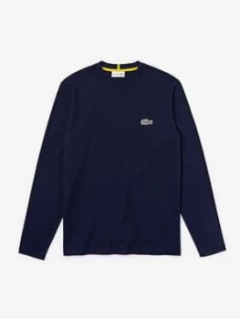 Lacoste X National Geographic Zebra Croc Long Sleeve T-Shirt - Navy/Blue