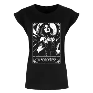 Image of Deadly Tarot Womens/Ladies The Sorceress T-Shirt (XXL) (Black/White)