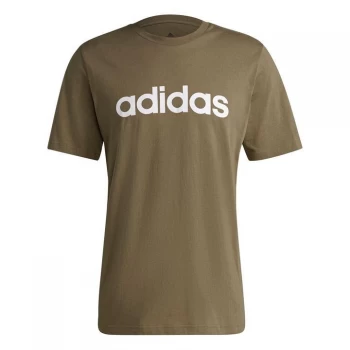 Image of adidas Mens Essentials Linear T-Shirt - Orbit Green