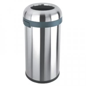 image of Slingsby Open Top Bullet Bin 60L Silver 380856