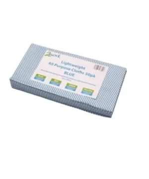Image of 2Work Lightweight Blue All Purpose Cloth 600 x 300mm Pack of 50 102840