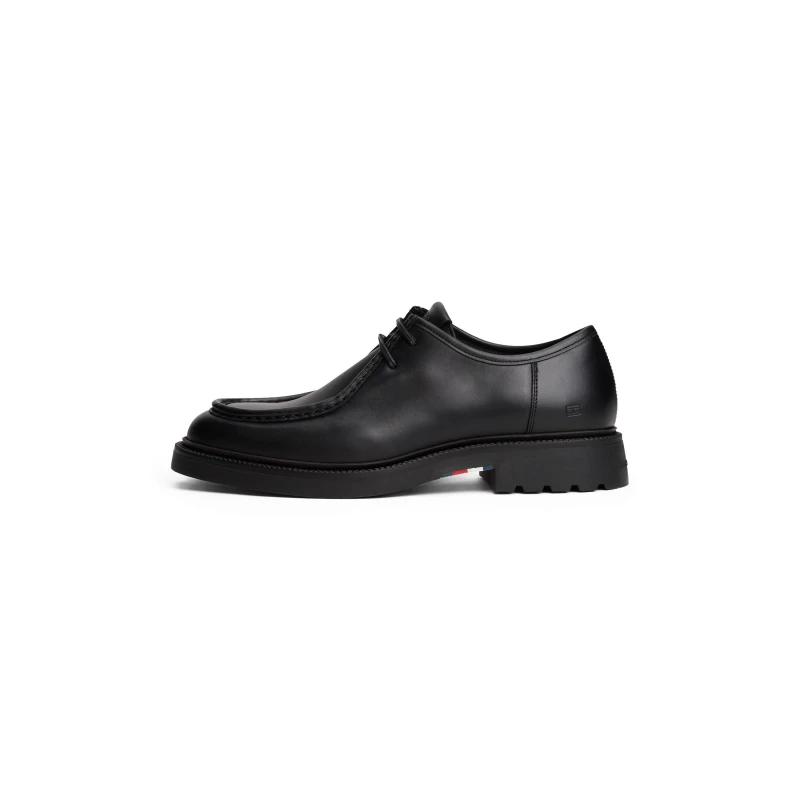 Image of Tommy Hilfiger Mens Leather Moc Toe Formal Shoes Black male 7 (41)