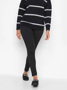 Image of M&Co Black Skinny Bengaline Trouser, Black, Size 10, Inside Leg Regular, Women