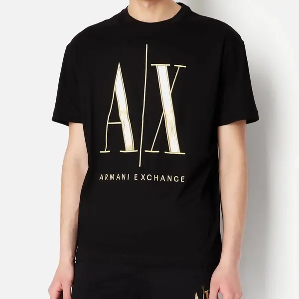 Image of Armani Exchange Contrast Logo Cotton T-Shirt - S