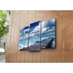 Image of 3NATPAT-30 Multicolor Decorative Canvas Painting (3 Pieces)
