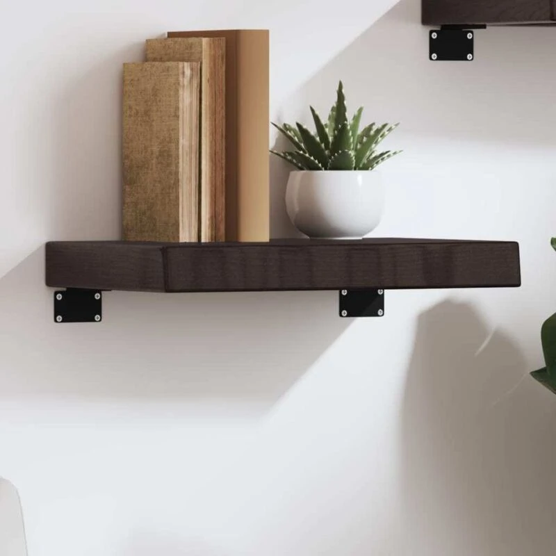 Image of VIDAXL Vidaxl - Wall Shelf Dark Brown 40x30x(2-6) cm Treated Solid Wood Oak 8720845814694