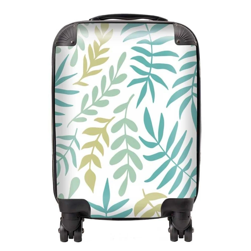 Image of Warren Reed - Designer Multicolor Leafs & Branches Suitcase in Green Size: Small Green Unisex Small