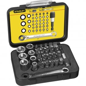 image of Stanley 39 Piece 1/4" Drive Screwdriver and Socket Bit Set 1/4"