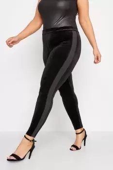 Image of Velvet Contrast Stripe Leggings