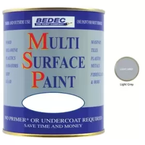 image of Bedec - Multi Surface Paint - Matt - Light Grey - 750ml - Light Grey