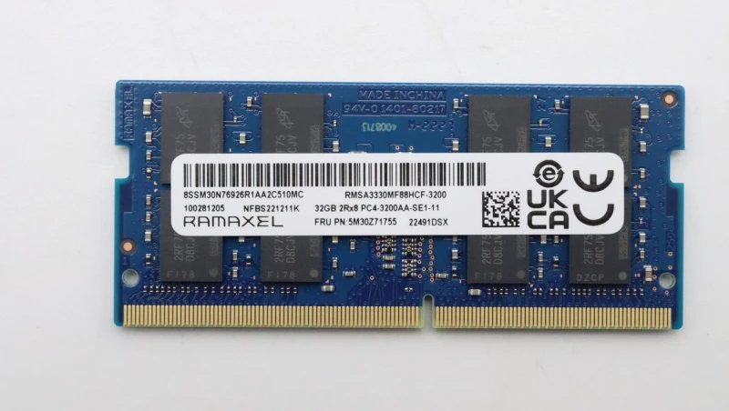 Image of Lenovo 32G DDR4 SODIMM memory module 5M30Z71755