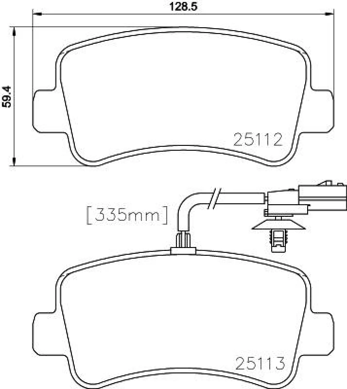 Image of HELLA Brake pad set HELLA 8DB 355 015-301