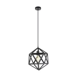 image of Hanging Ceiling Pendant Light Black Prism 1 x 60W E27 Modern Feature Lamp