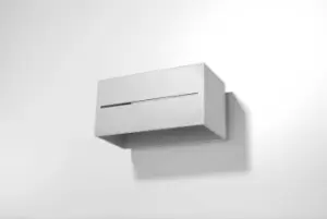 Image of Lobo Maxi 2 Light Up Down Flush Wall Light Grey